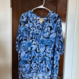 Panama Jack Blue Tropical Button-Up Shirt